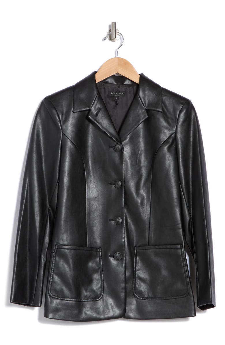 rag & bone Drea Faux Leather Blazer, Alternate, color, 