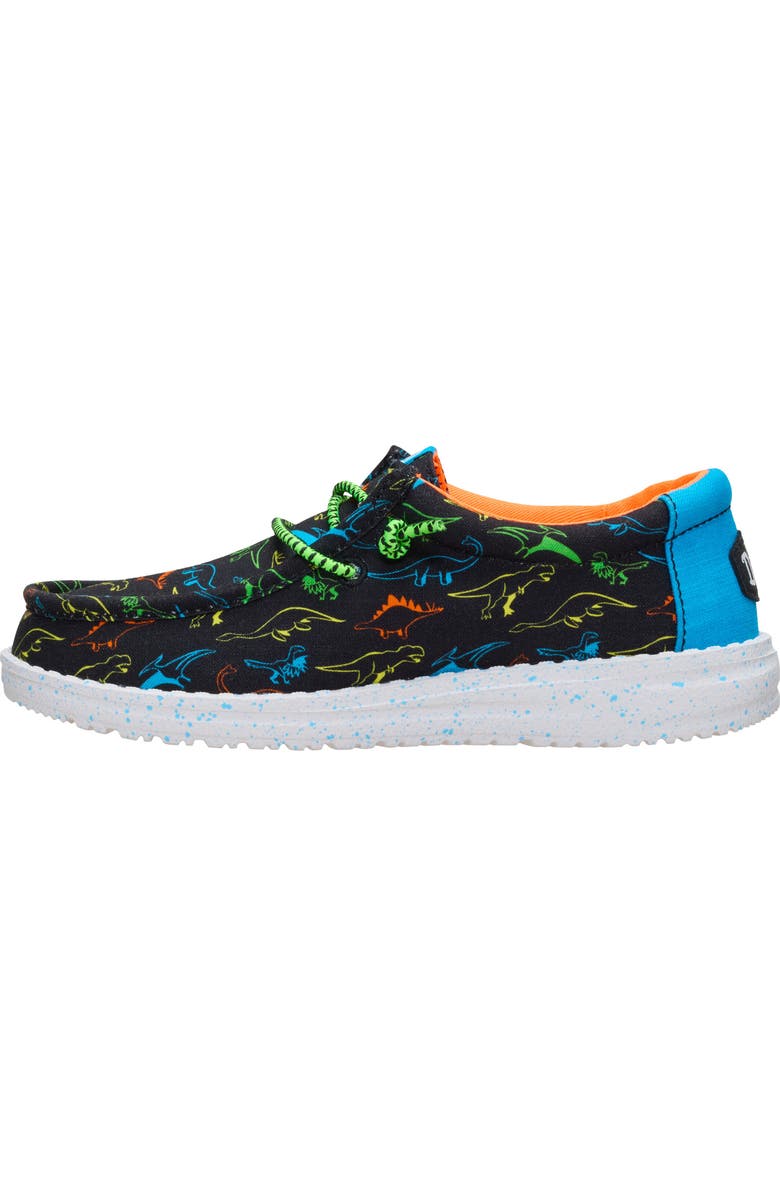 Hey Dude Kids' Wally Dinoworld Slip-On, Alternate, color, Black/ Neon Multi