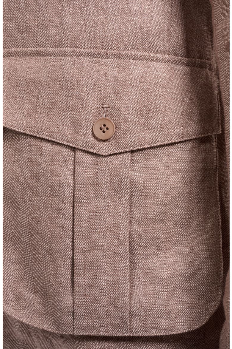 Linen Safari Jacket, Alternate, color, TOBACCO