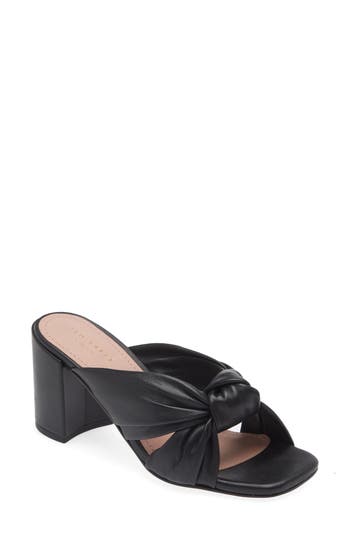 Ted Baker London Shennly Knotted Block Heel Slide Sandal In Black
