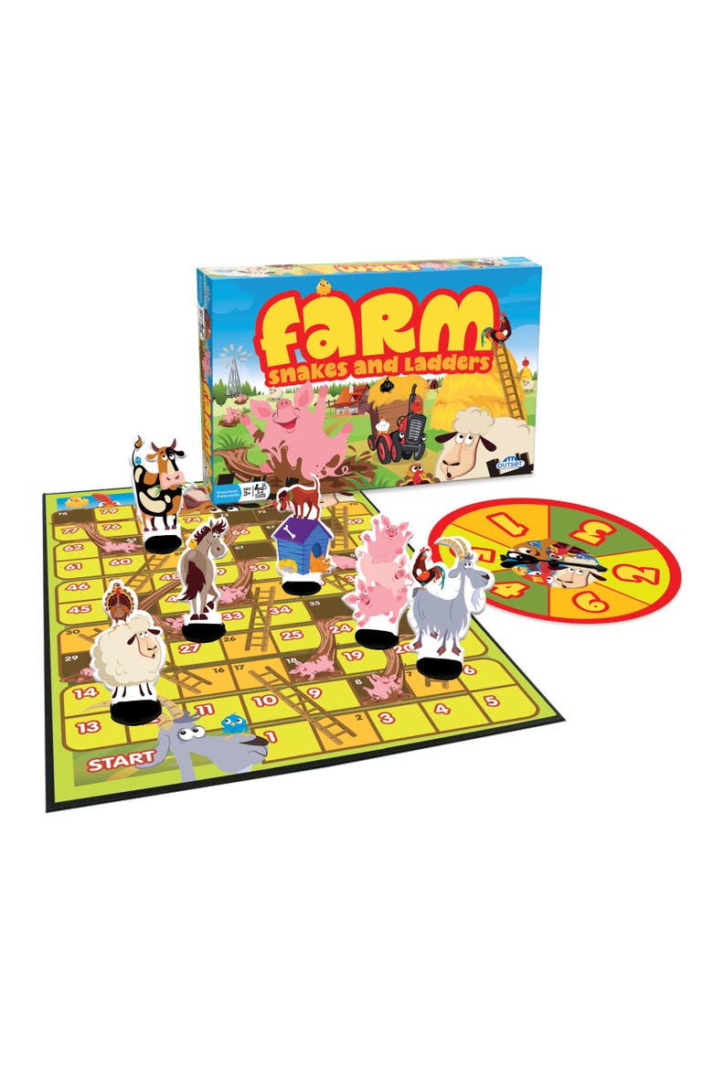 Farm Snakes And Ladders Board Game, Alternate, color, Multicolored