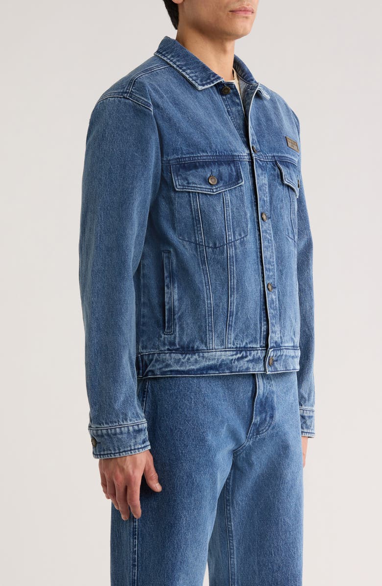 HONOR THE GIFT Washed Denim Trucker Jacket, Alternate, color, Indigo