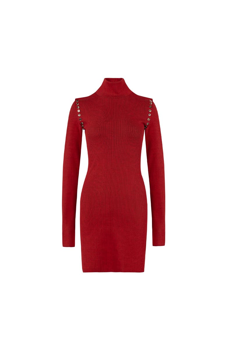 PCFG Cotton Your *Itch 2 Tones Rib Long Dress, Alternate, color, Red