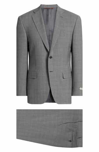 Canali Siena Regular Fit Plaid Super 130s Wool Suit