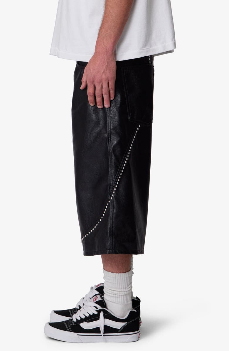 mnml Ultra Baggy Studded Faux Leather Shorts, Alternate, color,