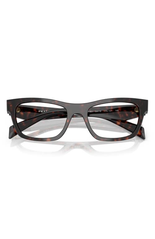 Prada 54mm Butterfly Optical Glasses In Brown Tortoise