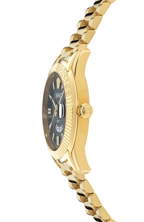 Versace Apodis Gmt Bracelet Watch, 41mm In Gold