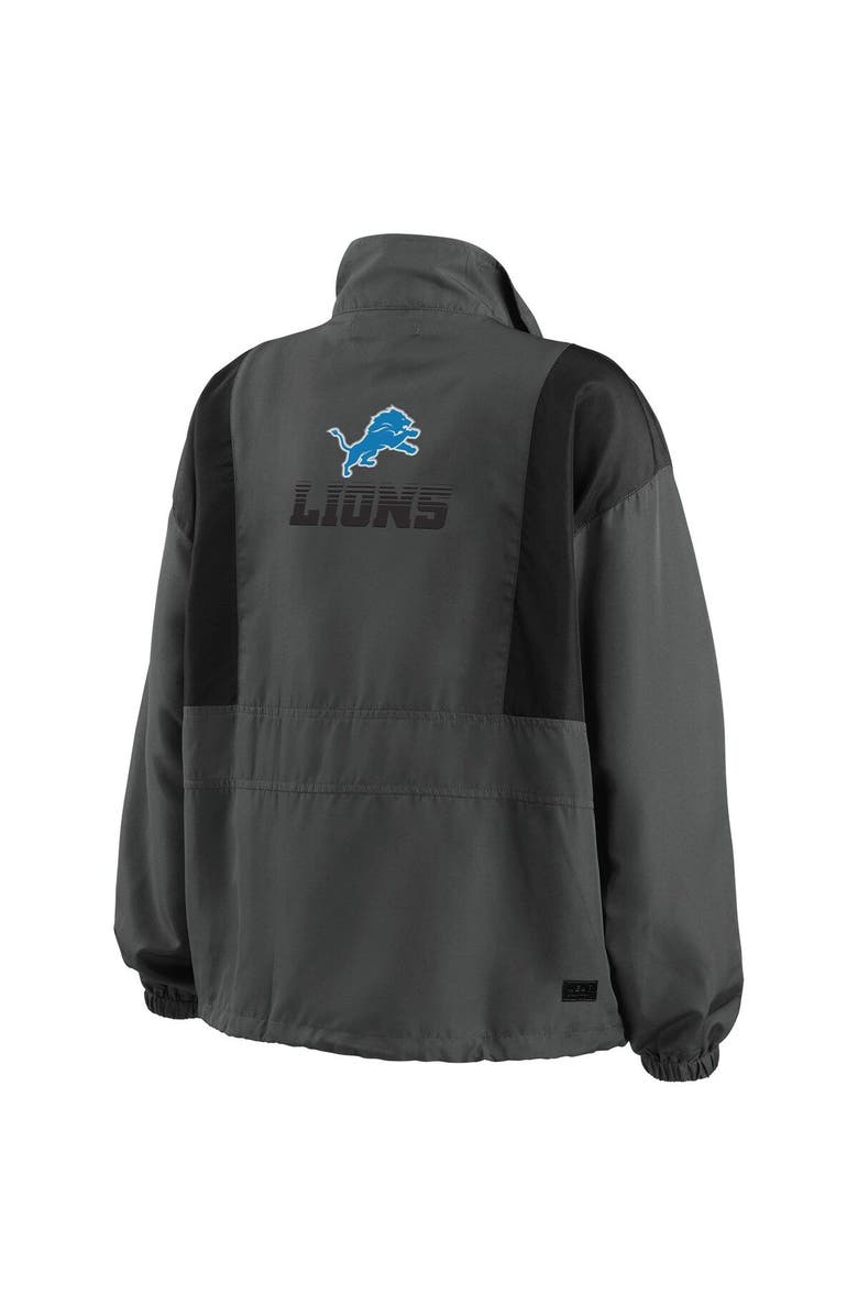 WEAR by Erin Andrews Women's WEAR by Erin Andrews Charcoal Detroit Lions Popover Packable Half-Zip Jacket, Alternate, color,