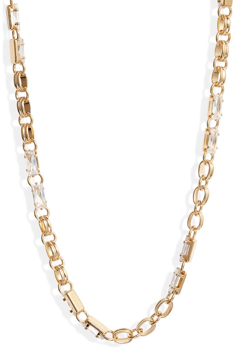 Twisted Cosmos Cubic Zirconia Chain Necklace, Main, color, GOLD