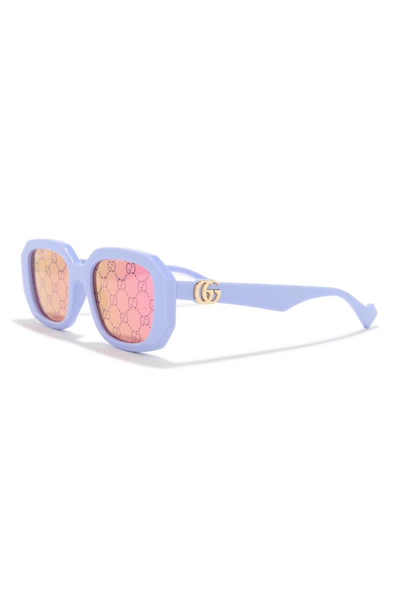54mm Rectangular Sunglasses, Alternate, color, VIOLET VIOLET PINK