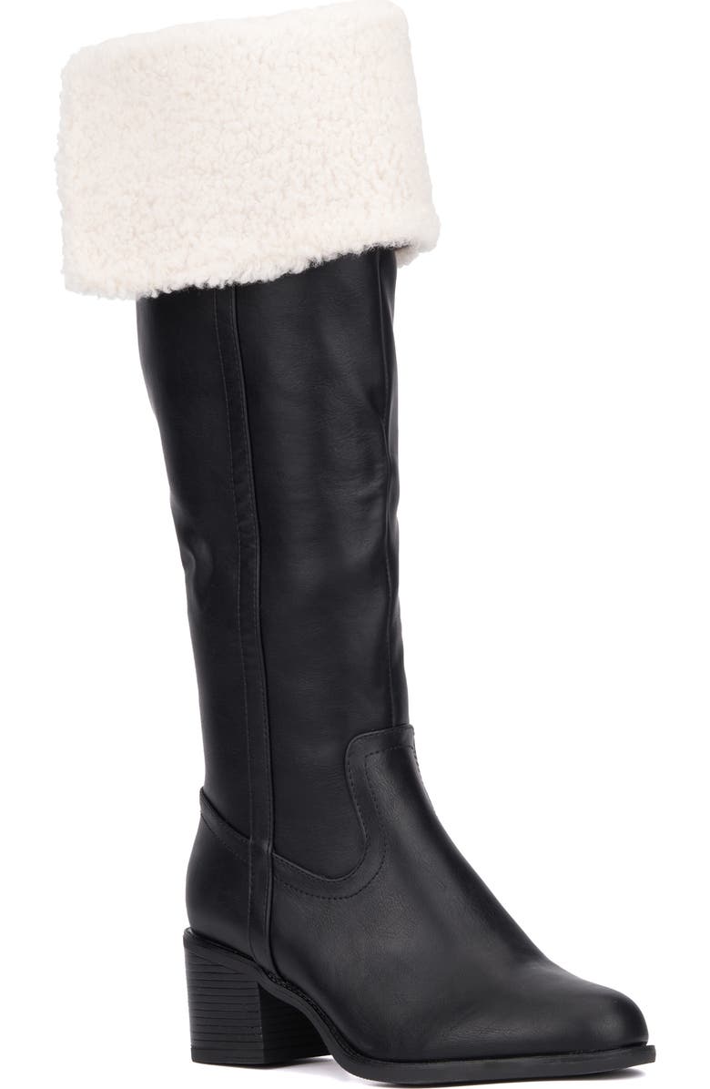 NEW YORK AND COMPANY Devi Faux Shearling Cuff Boot, Main, color,
