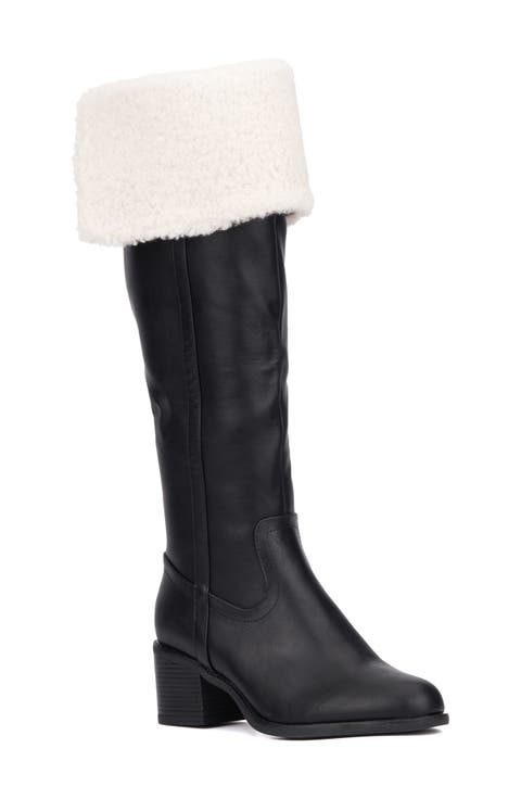 Devi Faux Shearling Cuff Boot (Women)