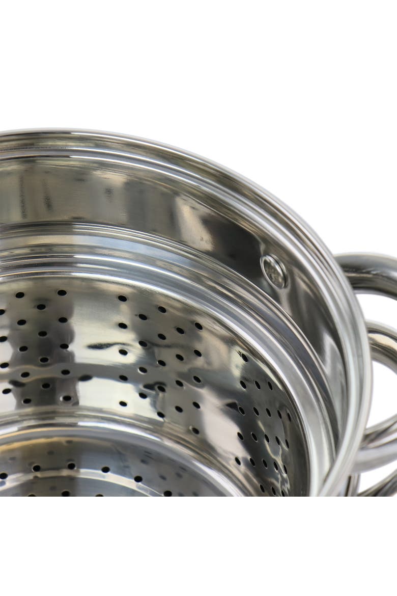5 Quart Pasta Pot with Steamer Insert and Basket, Alternate, color, Silver