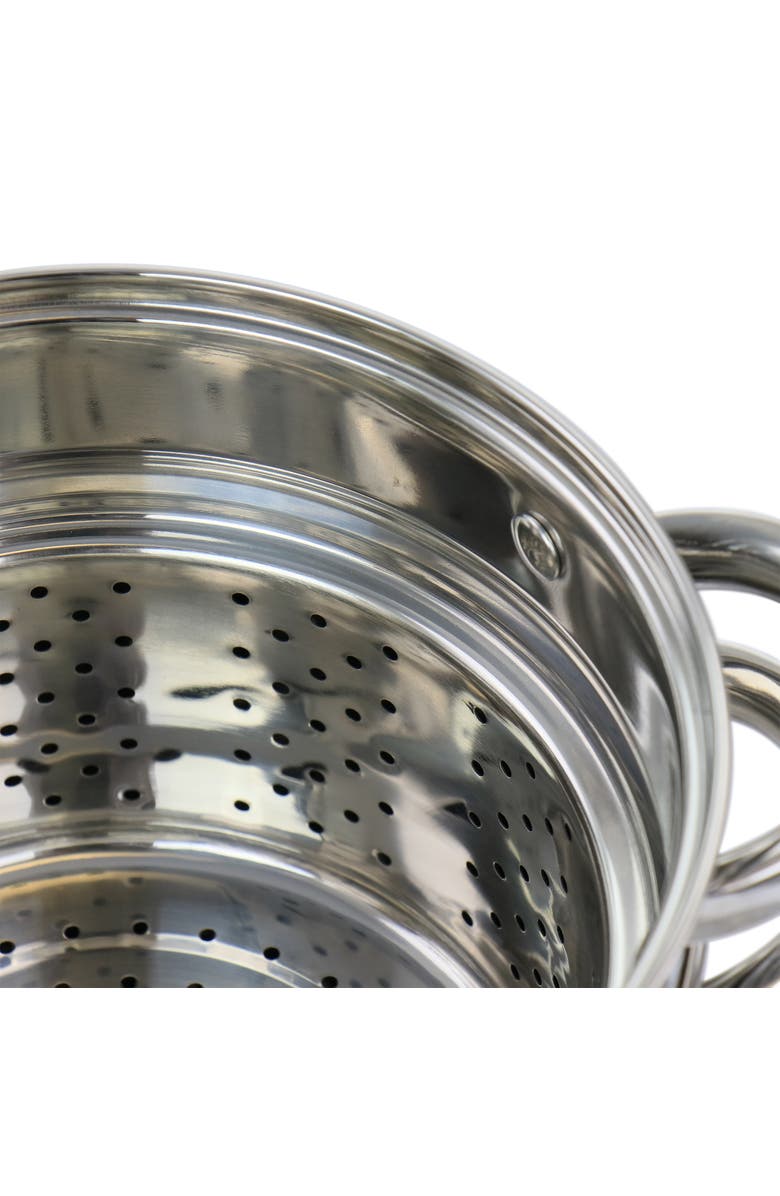 OSTER Sangerfield 5 Quart Stainless Steel Pasta Pot with Steamer Insert and Basket, Alternate, color,