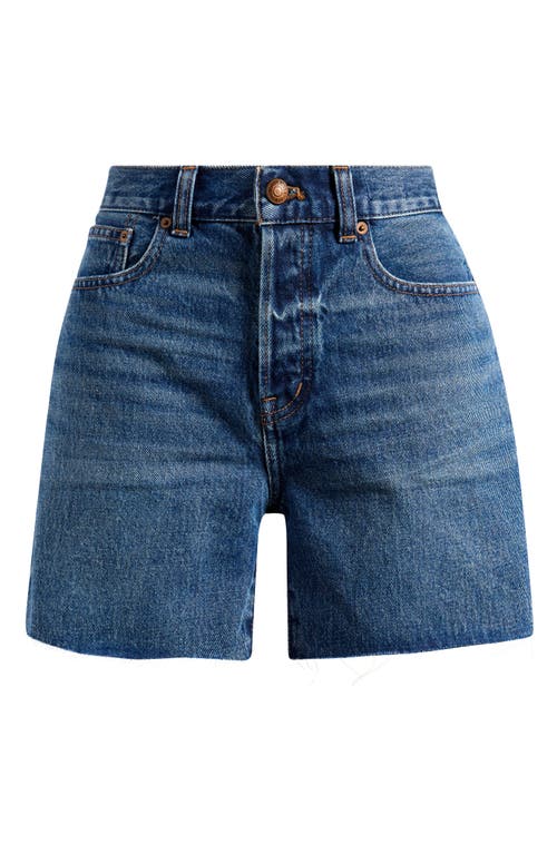Shop Madewell The Brynn Long Cutoff Denim Shorts In Polacheck Wash