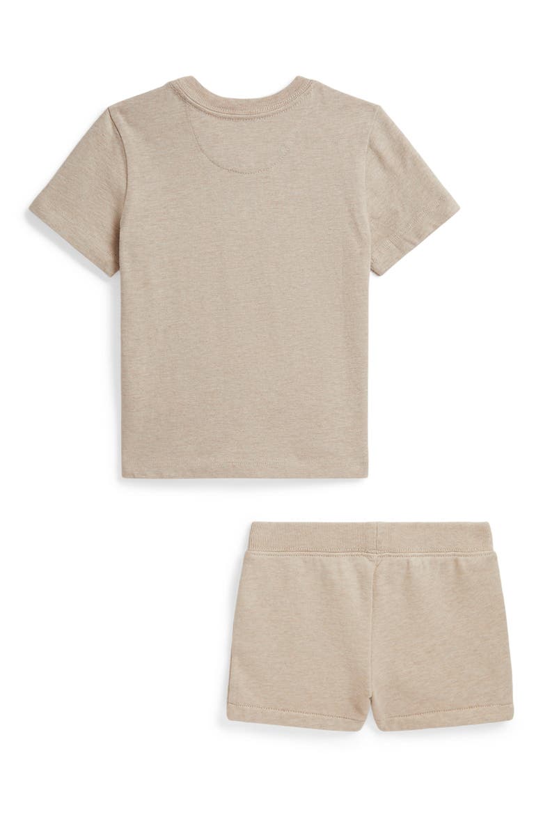 Jersey Knit Cotton Top & Shorts Set, Alternate, color, DUNE TAN