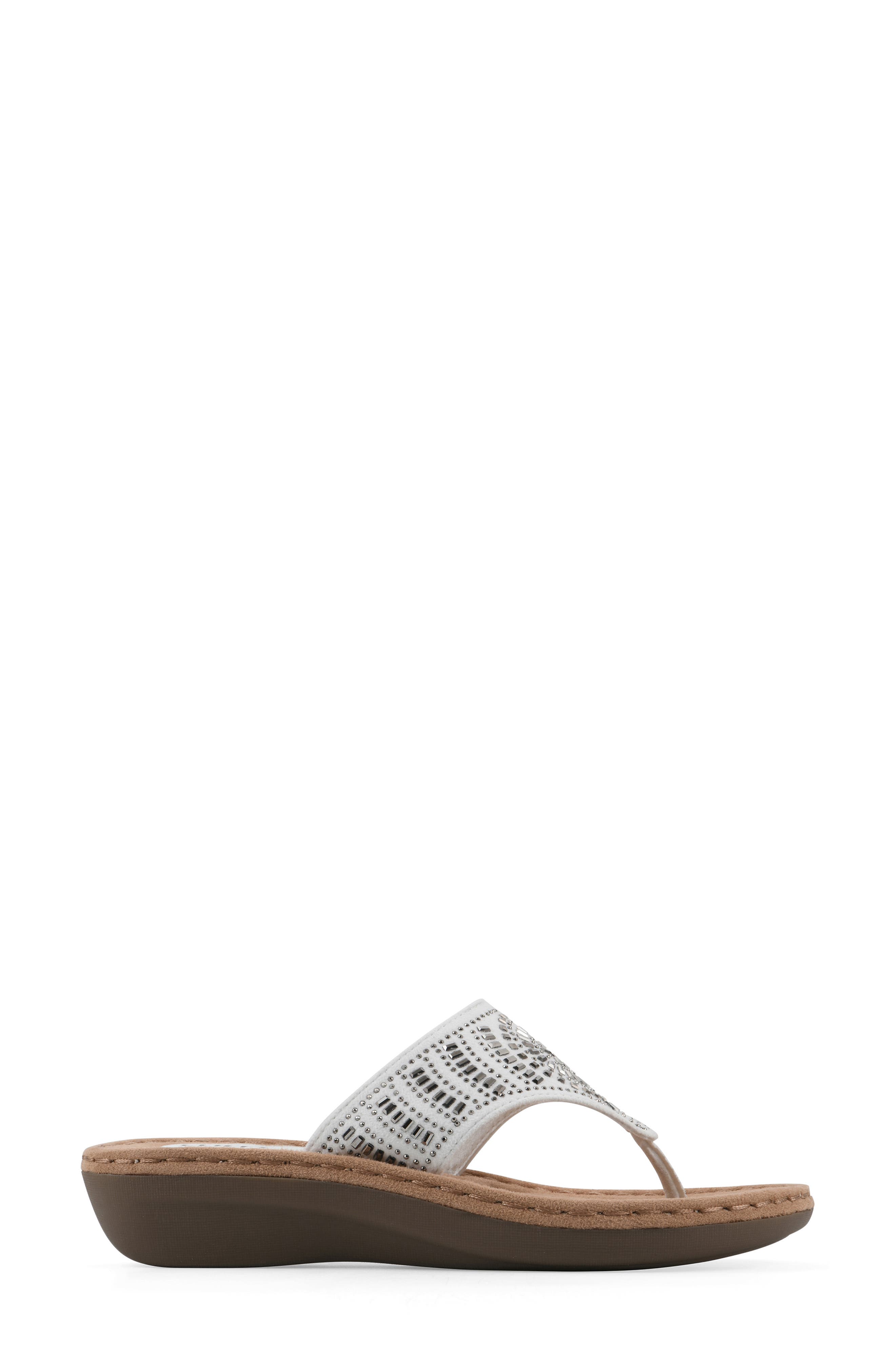 Cienna Thong Comfort Sandal, Alternate, color, WHITE/FABRIC