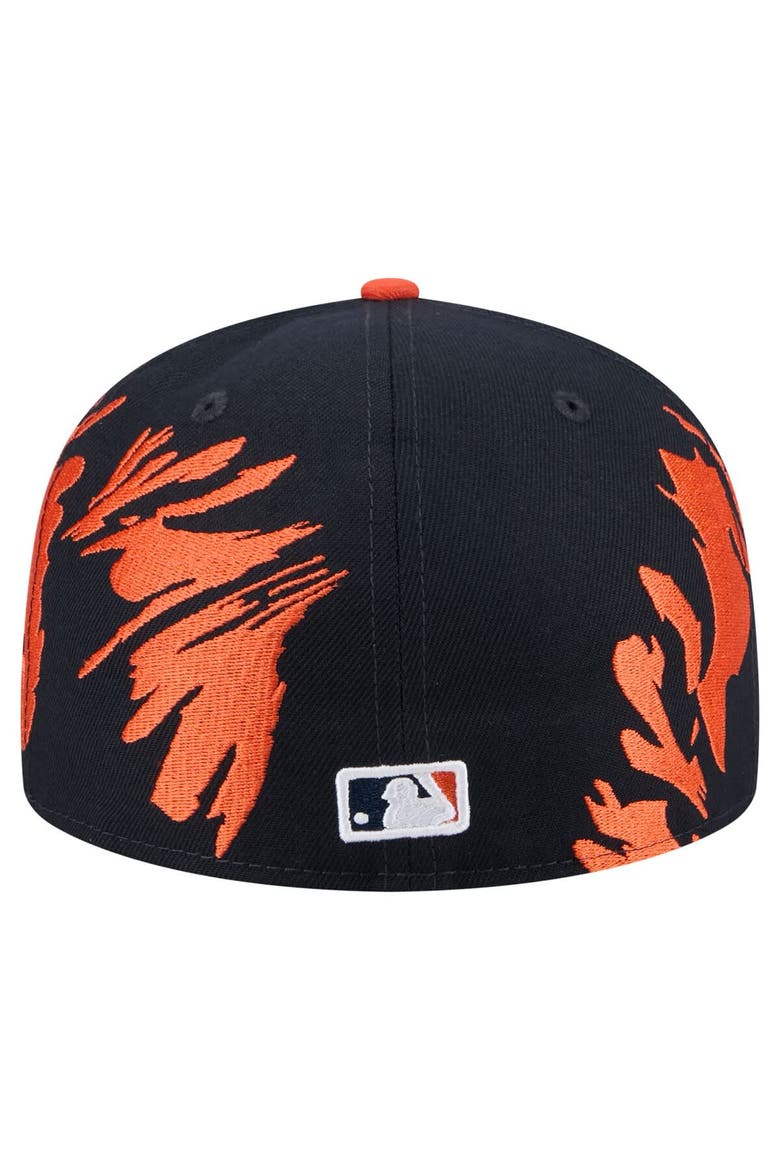Men's New Era Navy/Orange Houston Astros Retro Pattern 59FIFTY Fitted Hat, Alternate, color, Navy