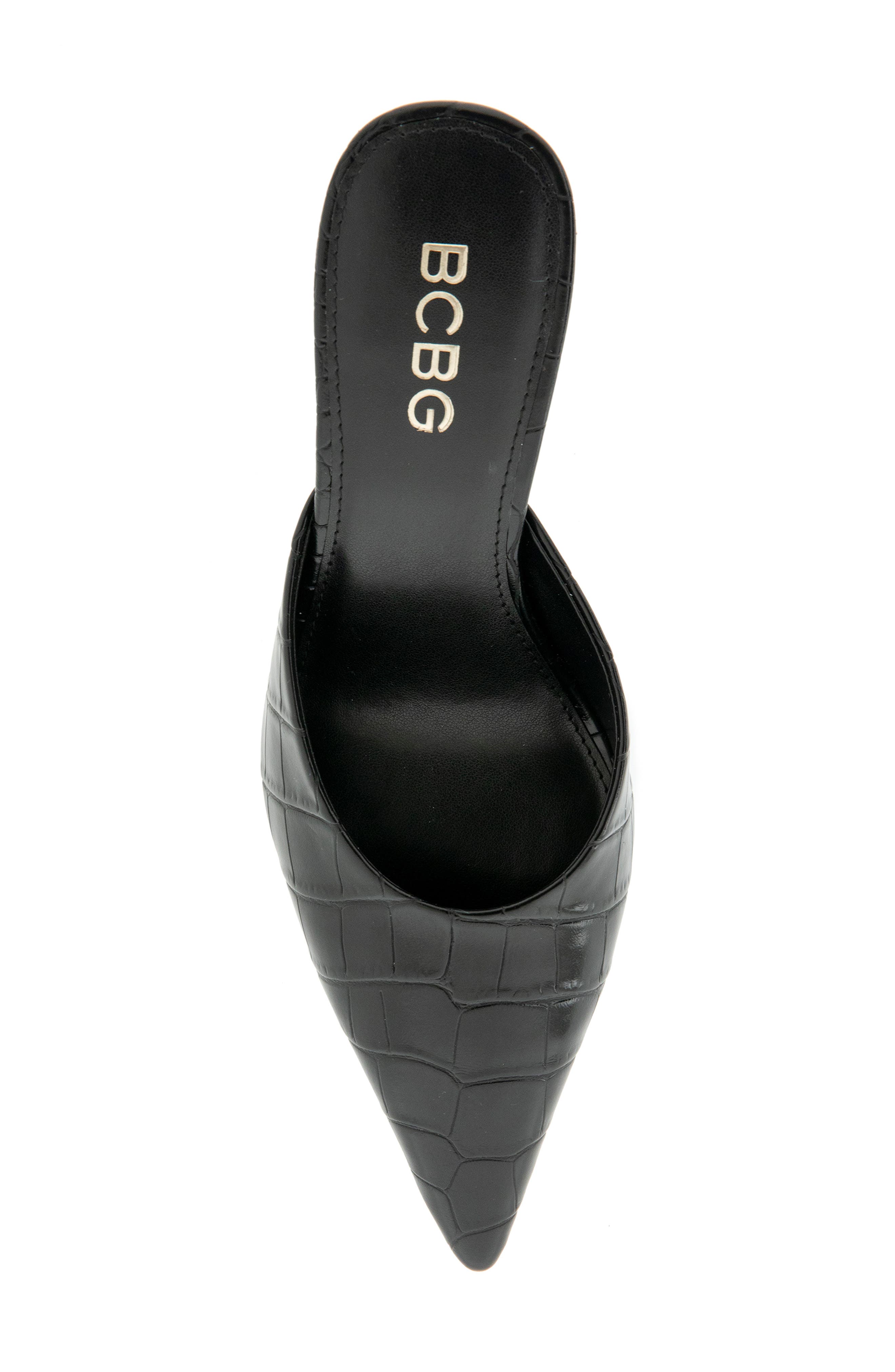 Nixxa Pointed Toe Mule, Alternate, color, BLACK CROC