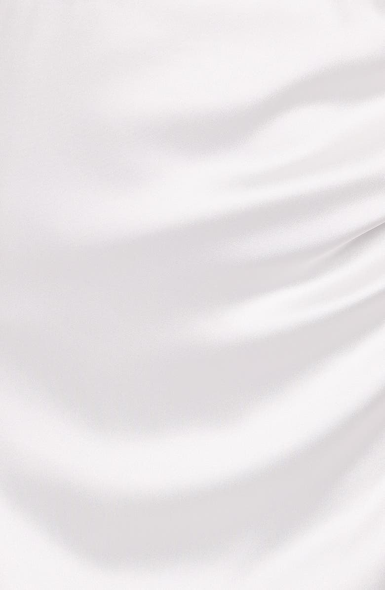 Petal & Pup Kara Strapless Stretch Satin Gown, Alternate, color, White