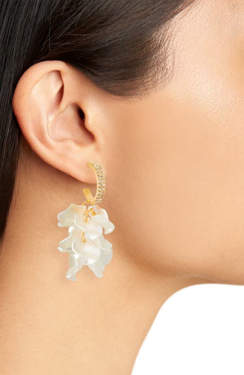 Eye Candy Los Angeles Karina Cubic Zirconia Petal Drop Hoop Earrings