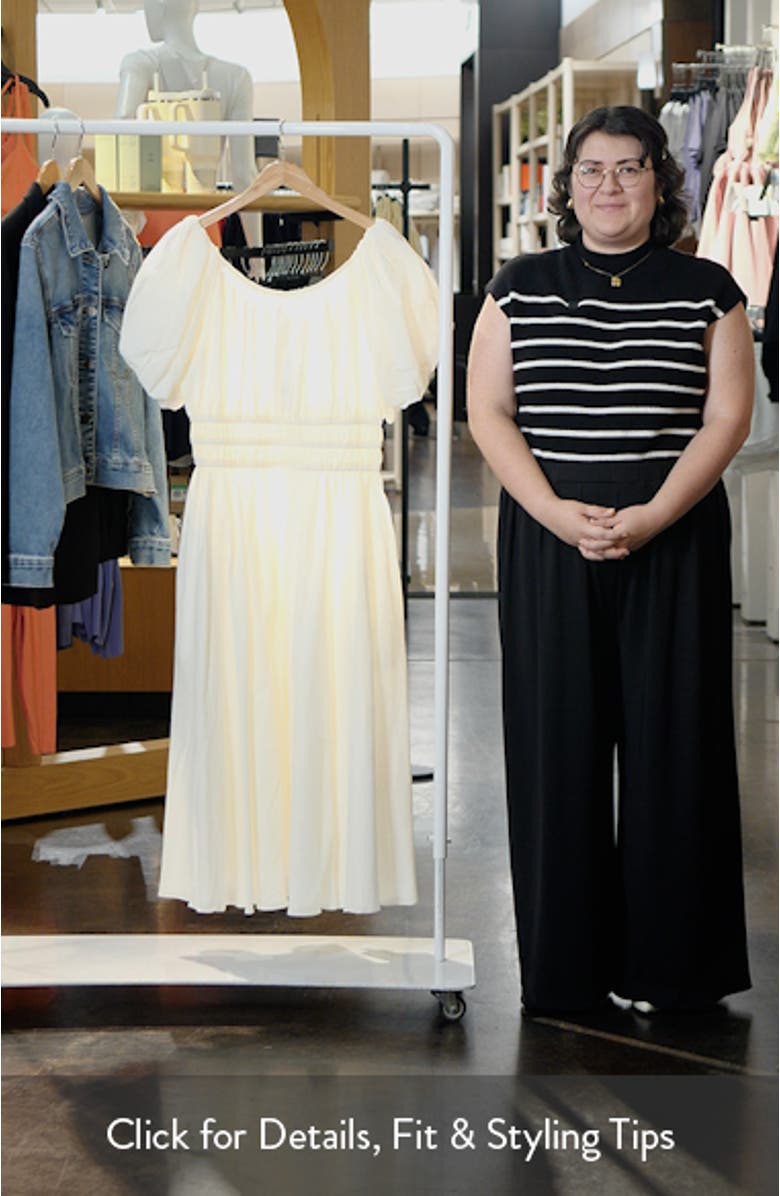 Lillian Puff Sleeve Cotton Midi Dress, sales video thumbnail