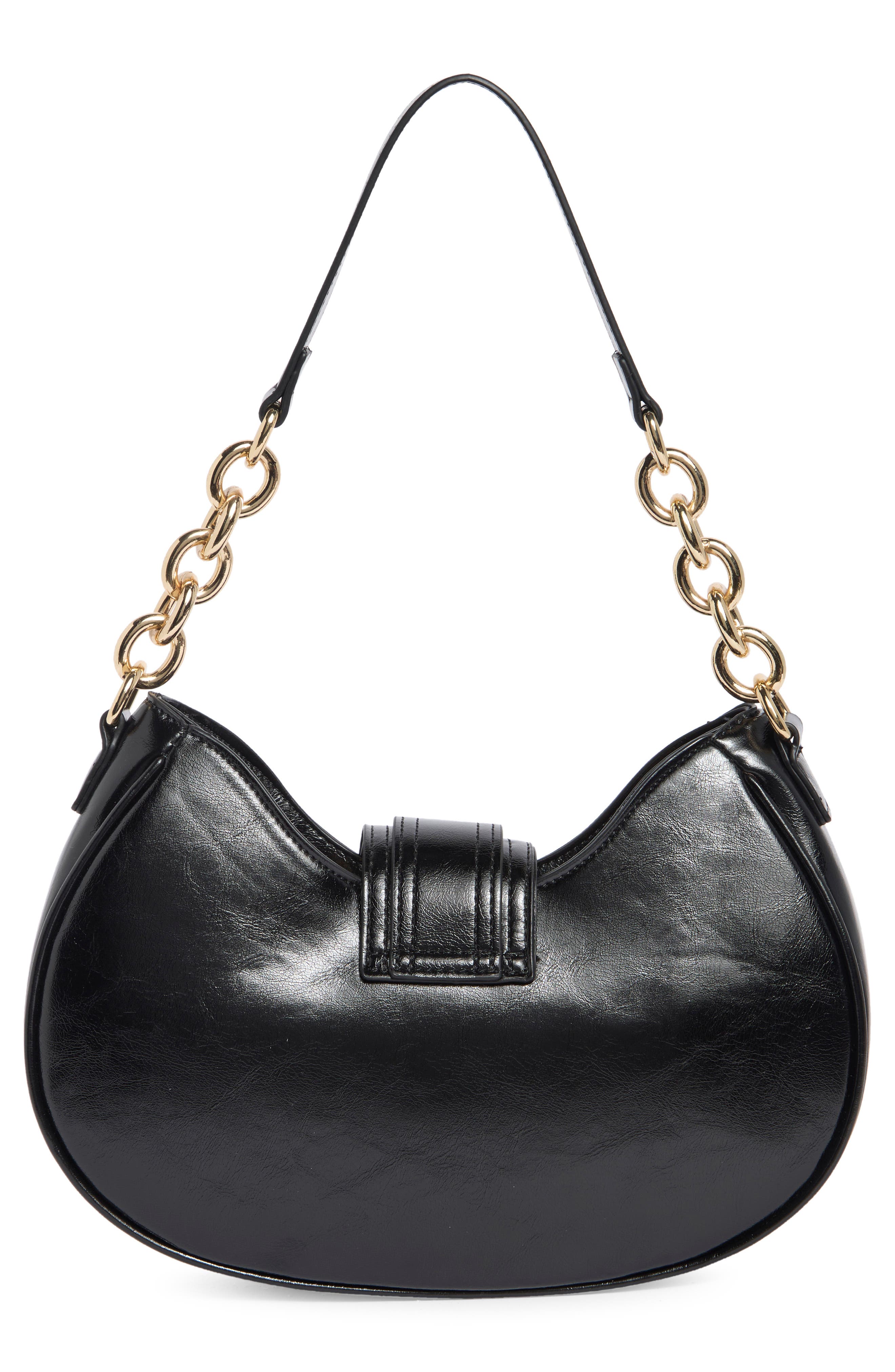 Bixhoma Faux Leather Shoulder Bag, Alternate, color, BLACK