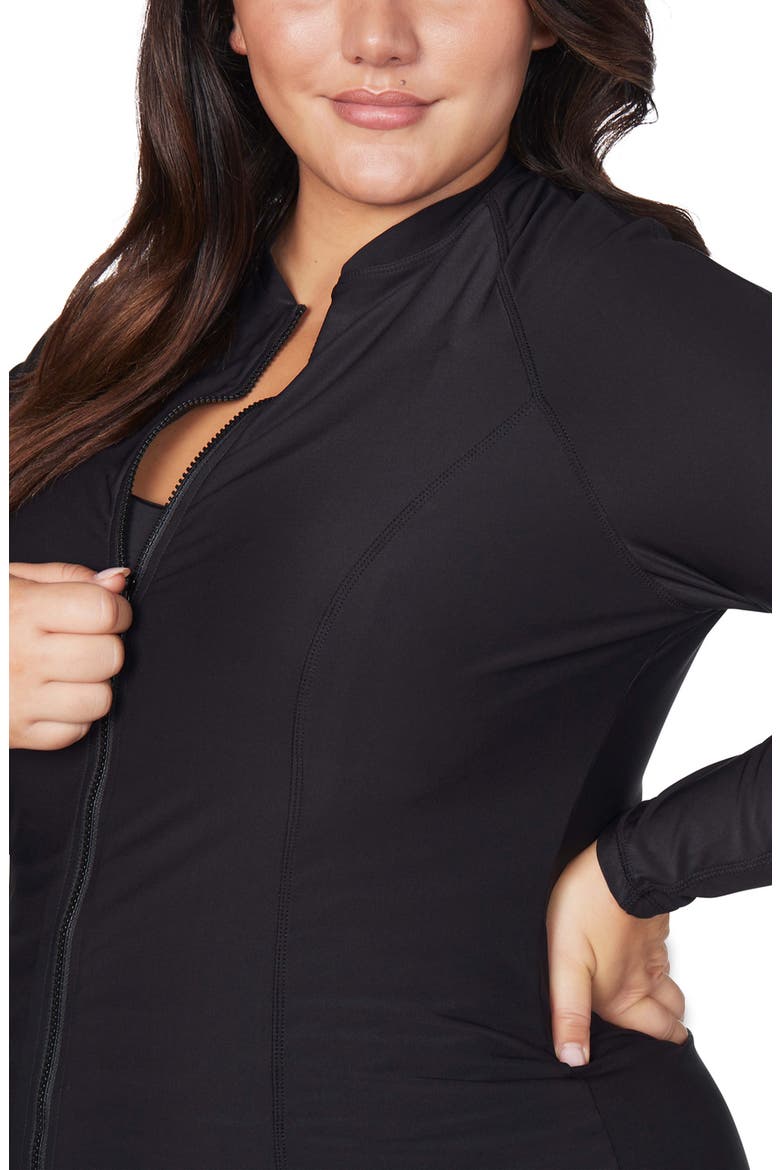 Sunsafe Zip Front Rashguard, Alternate, color, BLACK