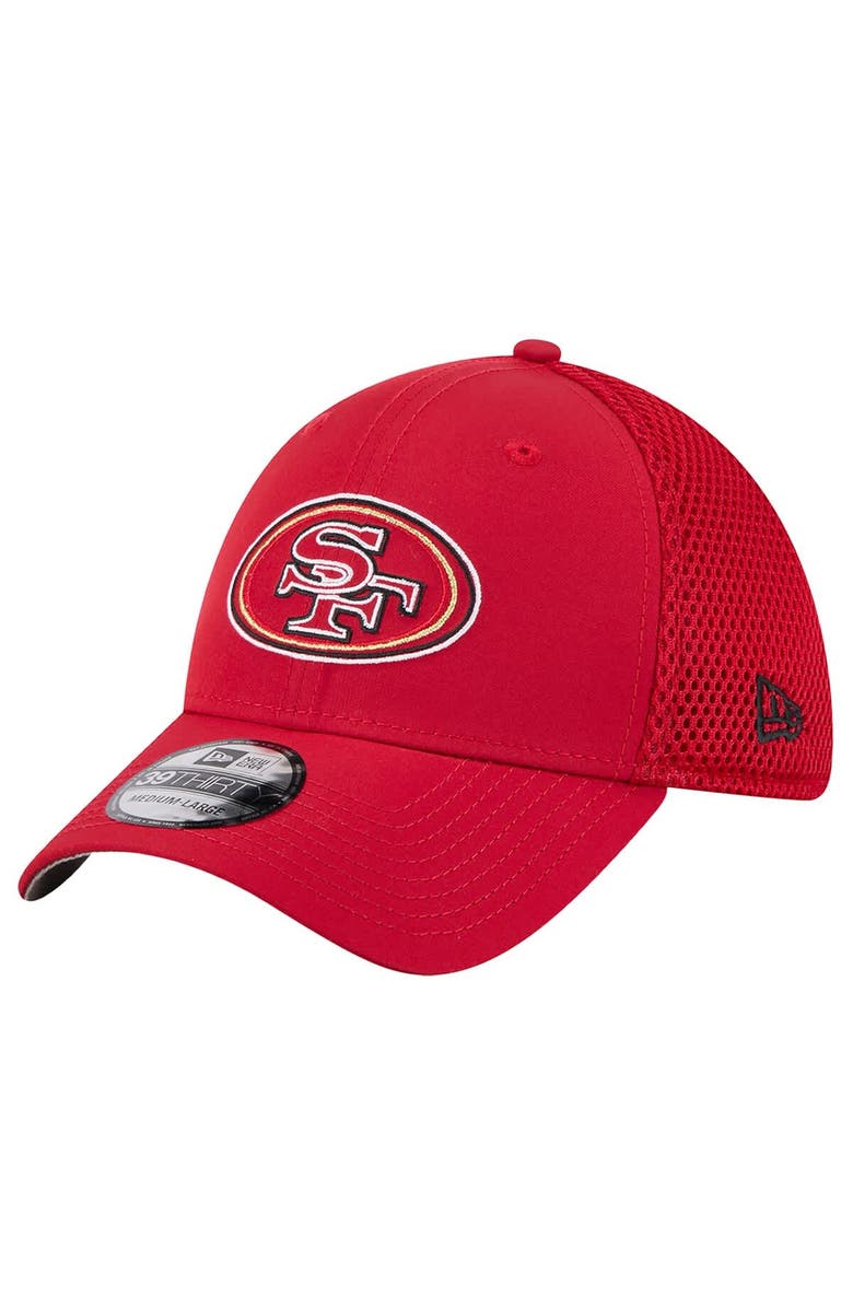 New Era Men
s New Era  Scarlet San Francisco 49ers Outline 39THIRTY Flex Hat, Main, color, Scarlet