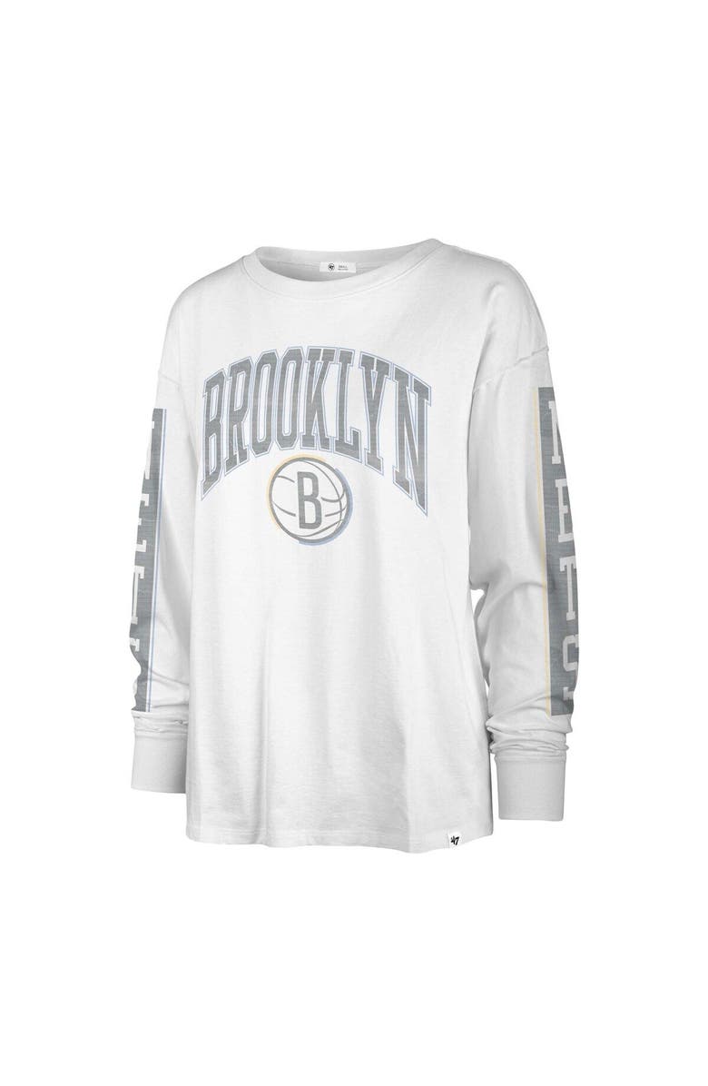 '47 Women's '47 White Brooklyn Nets City Edition SOA Long Sleeve T-Shirt, Alternate, color, 