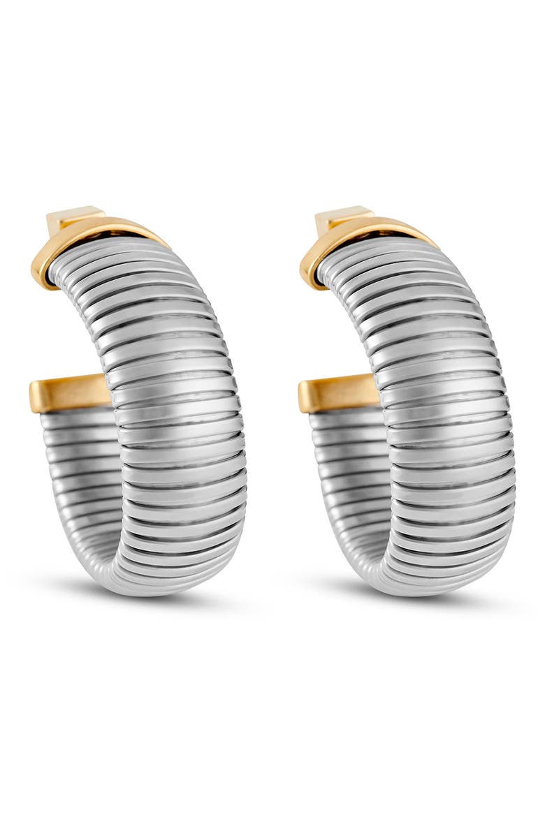 Gaia Hoop Earrings, Main, color, SILVER