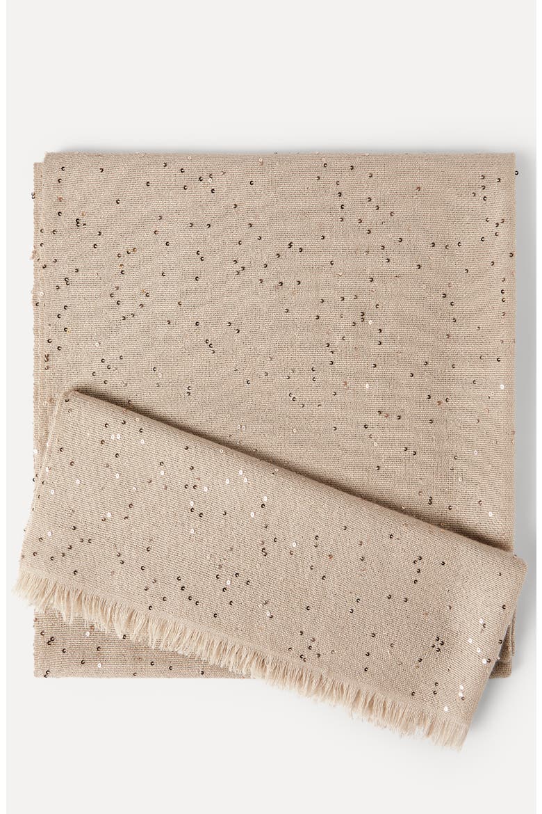 Cashmere and silk Diamond yarn scarf, Alternate, color, Beige