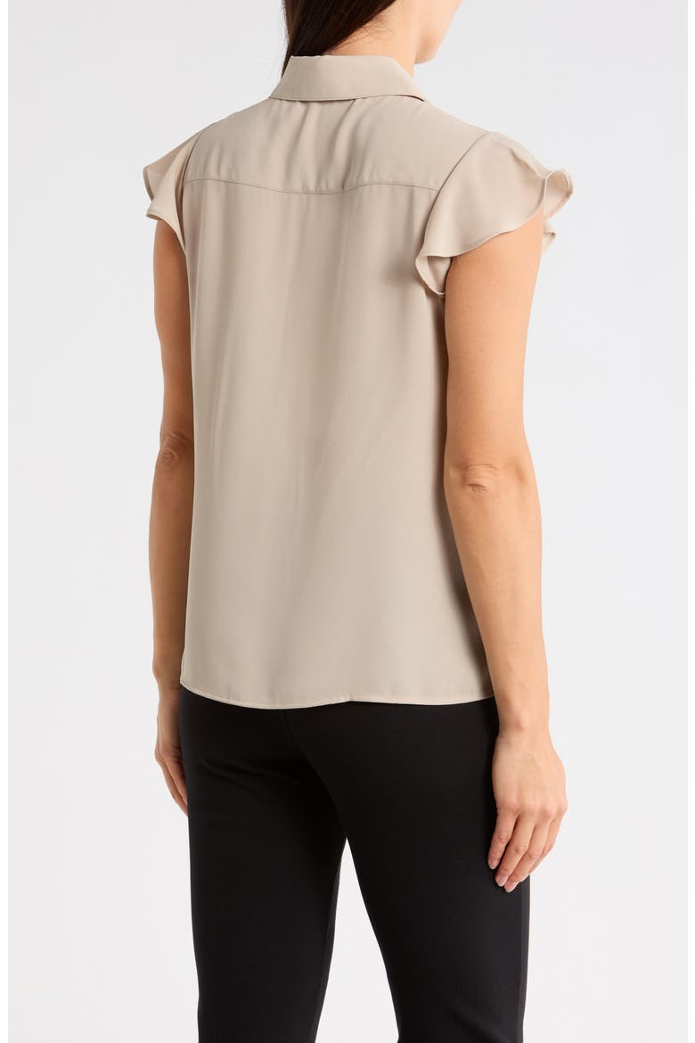 Ruffle Woven Top, Alternate, color, LATTE