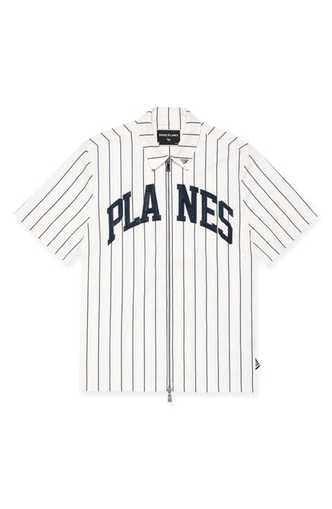 Logo Appliqué Pinstripe Work Shirt