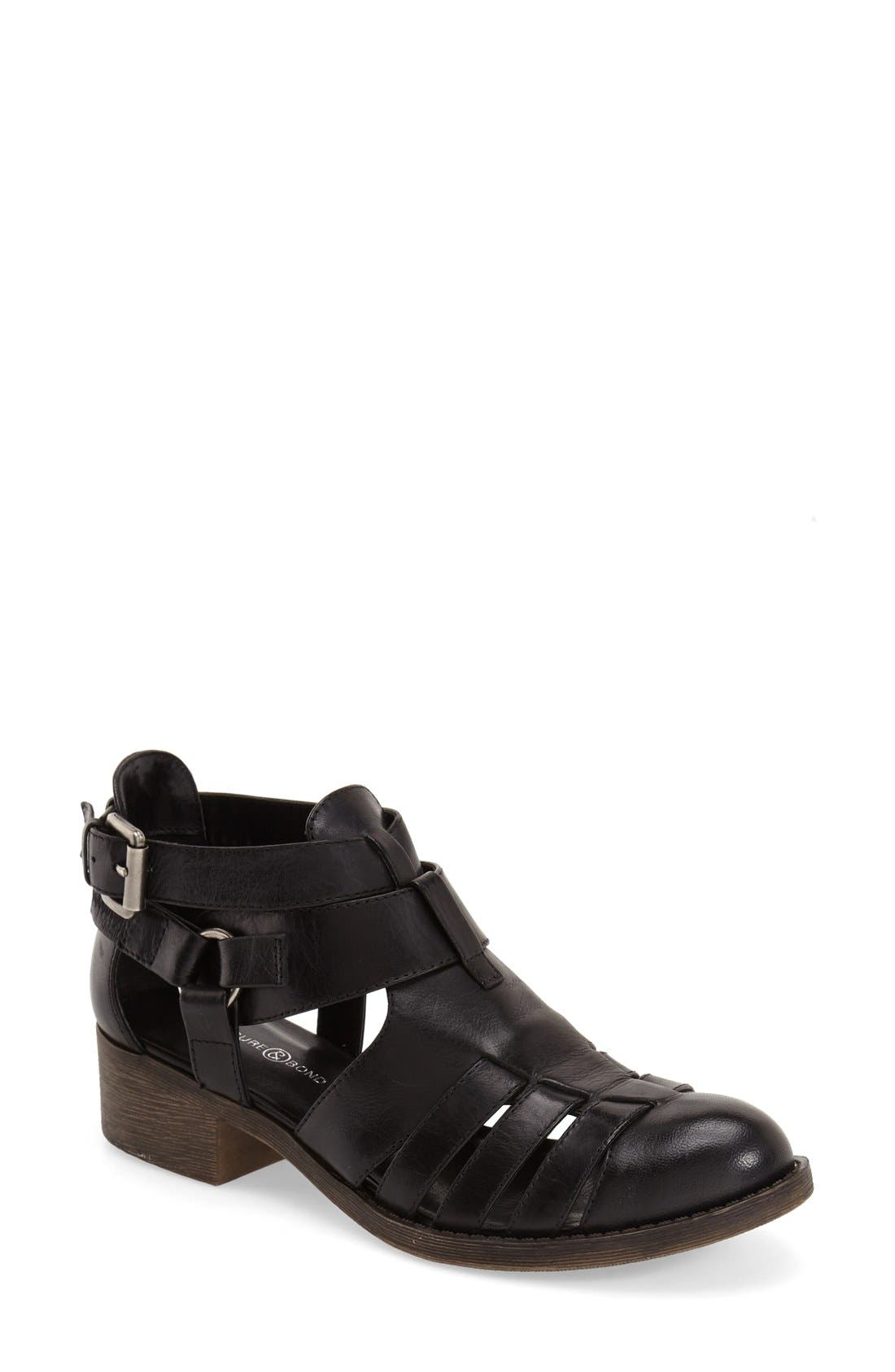Treasure&Bond 'Asher' Cutout Bootie, Main, color, BLACK LEATHER