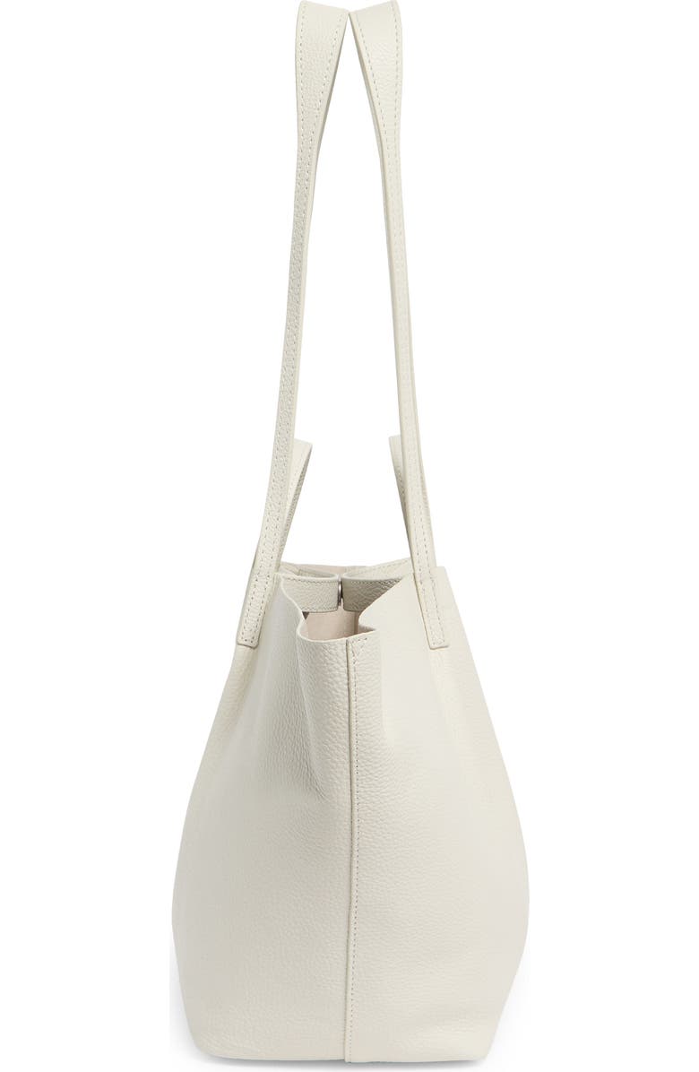 AllSaints Odette East/West Leather Tote Bag, Alternate, color, Pampas White