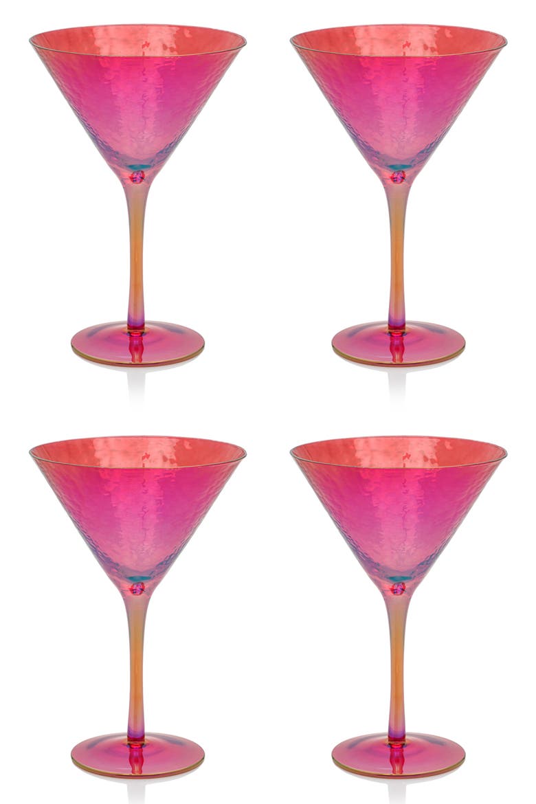Set of 4 Aperitivo Martini Glasses, Main, color, RED