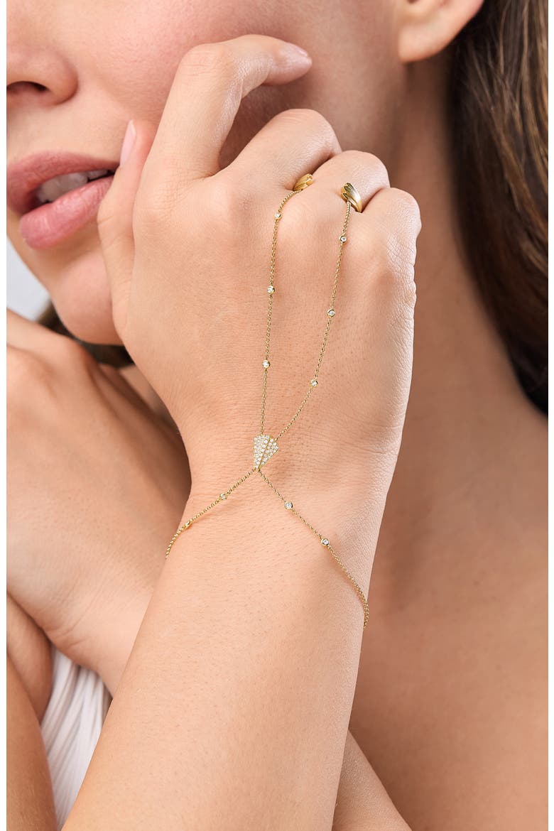 18K Gold Monaco Diamond Hand Chain Statement Bracelet, Alternate, color, 18K YELLOW GOLD