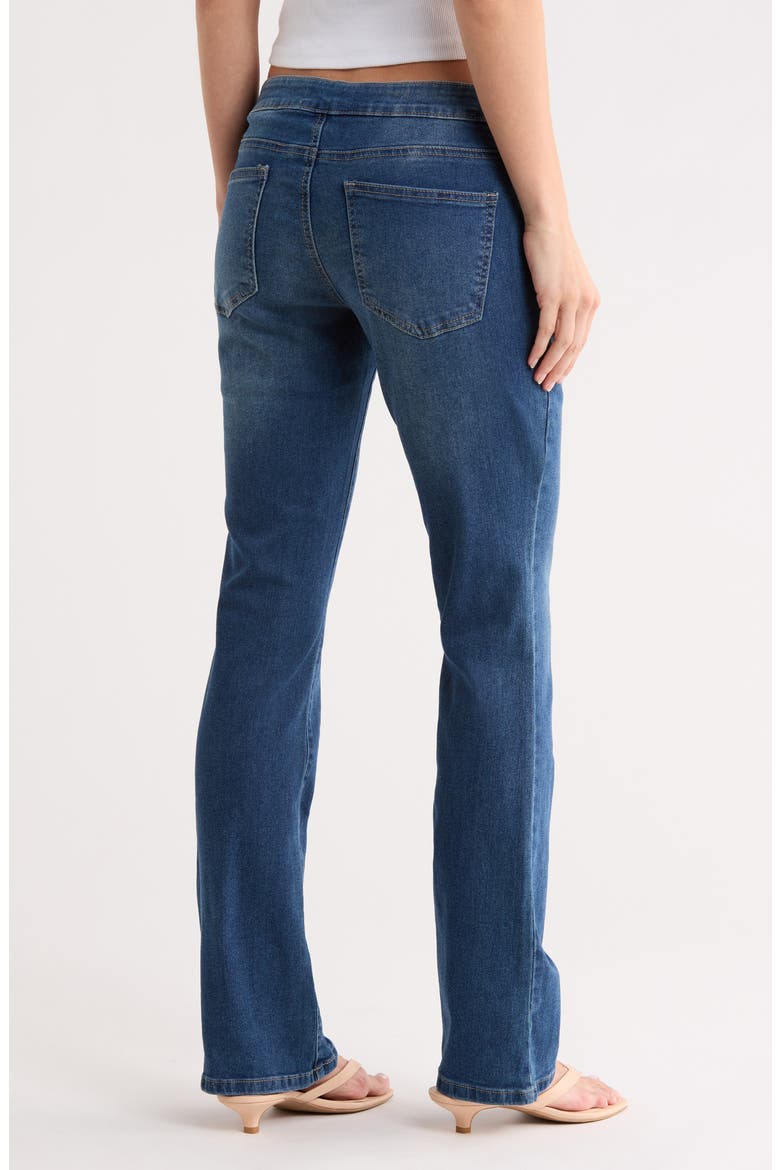 Grommet Belted Bootcut Jeans, Alternate, color, TRUE BLUE