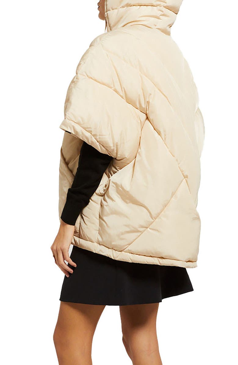 ottod'Ame Puffer Poncho, Alternate, color, Ecru