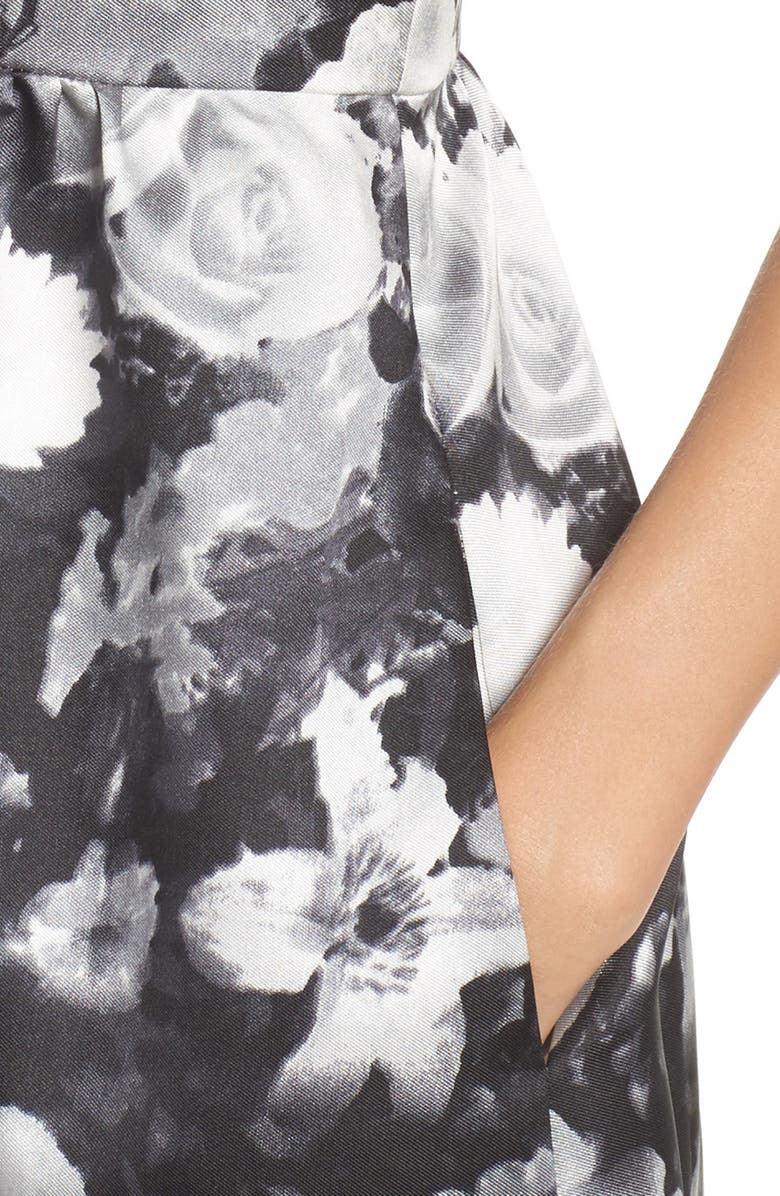 Alfred Sung Floral Sateen Gown, Alternate, color, 