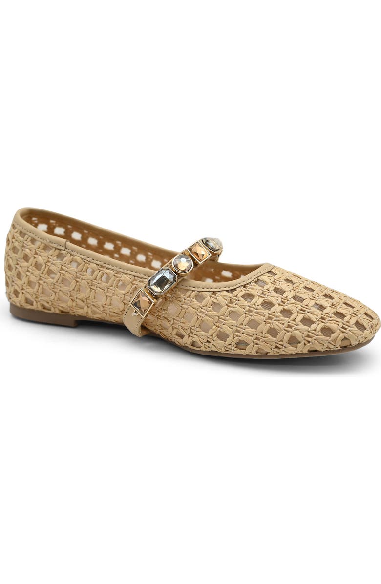 Kenneth Cole Zeta Mary Jane Flat, Main, color, Natural Raffia