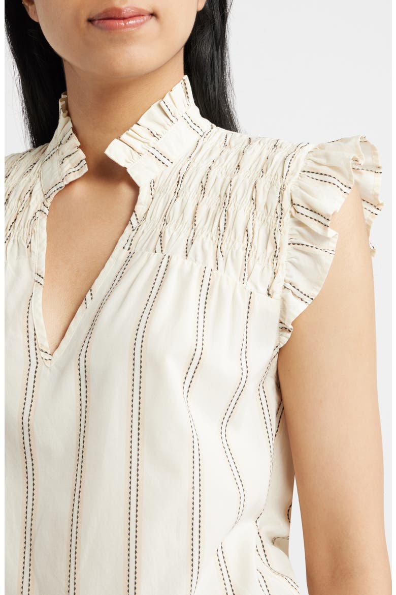 Ronda Ruffle Sleeve Top, Alternate, color, CREAM