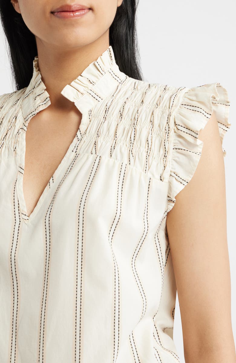 KUT from the Kloth Ronda Ruffle Sleeve Top, Alternate, color, Cream