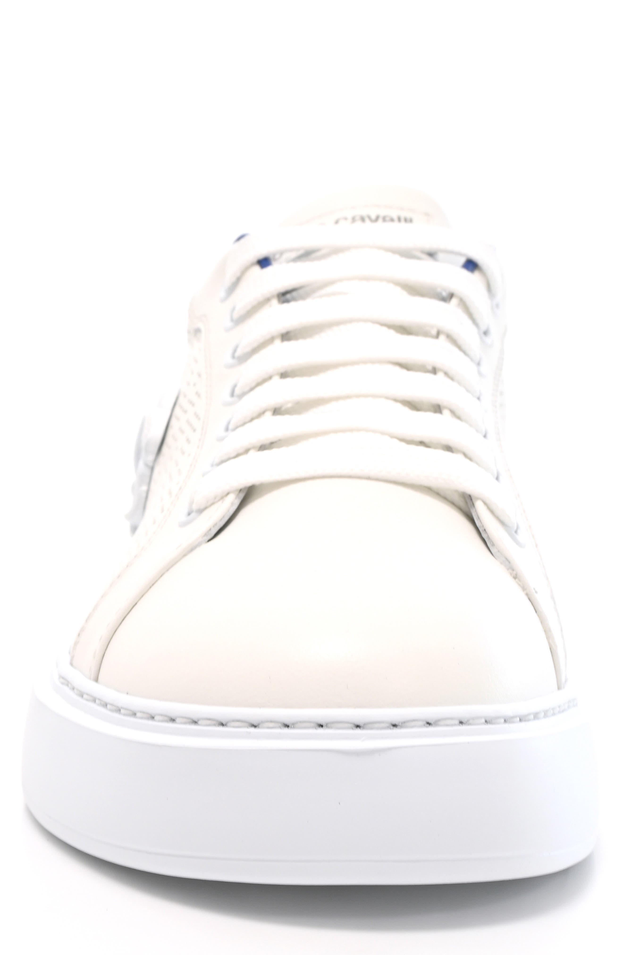 Roberto Cavalli Chucky Low Top Sneaker, Alternate, color, White/ Bluette