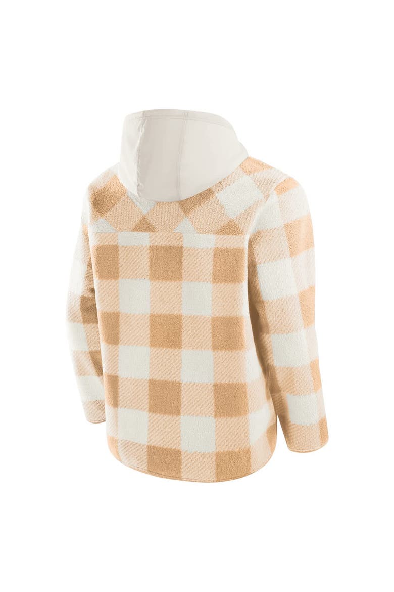 Men's Fanatics Tan Pittsburgh Steelers Elements Plaid Polar Fleece Quarter-Zip Hoodie, Alternate, color, Tan