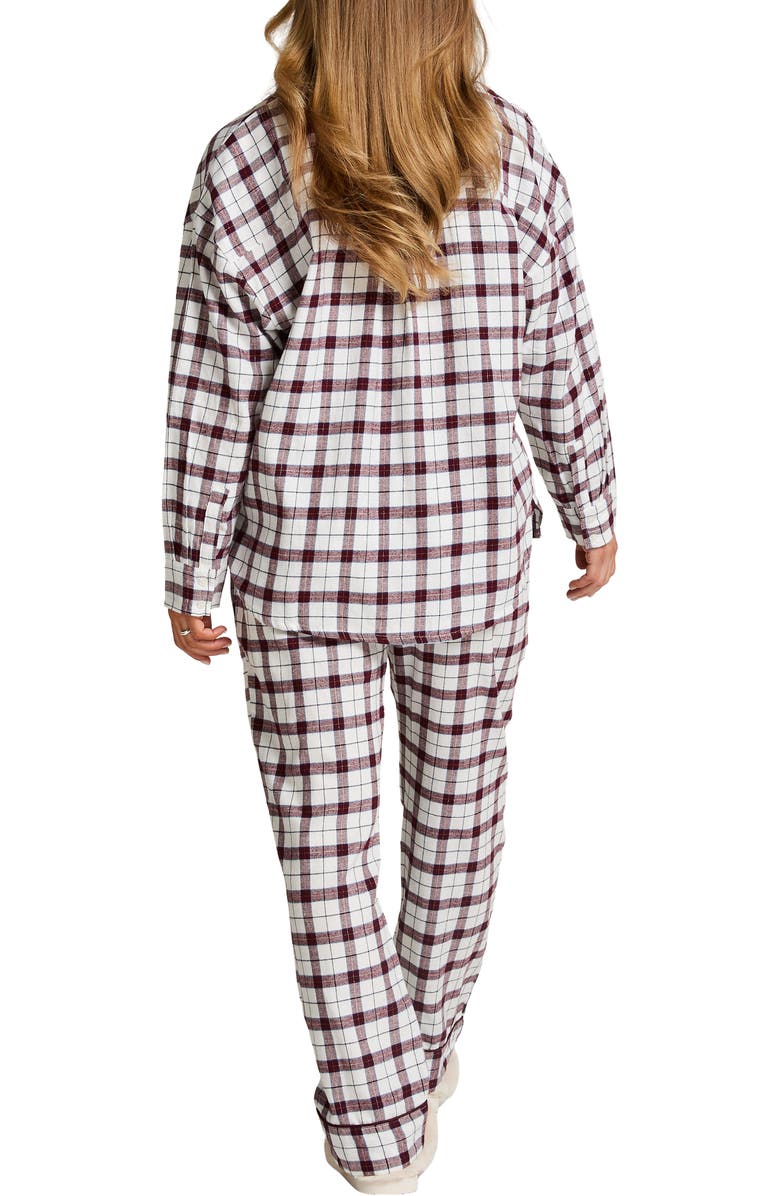 Hunkemöller Flannel Pyjama Top, Alternate, color, White