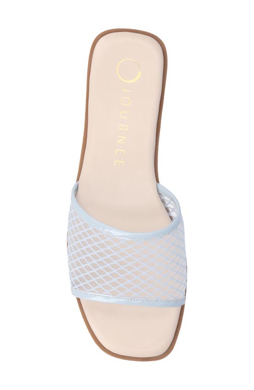 Journee Collection Breckley Flat Slide Sandal In Light Blue