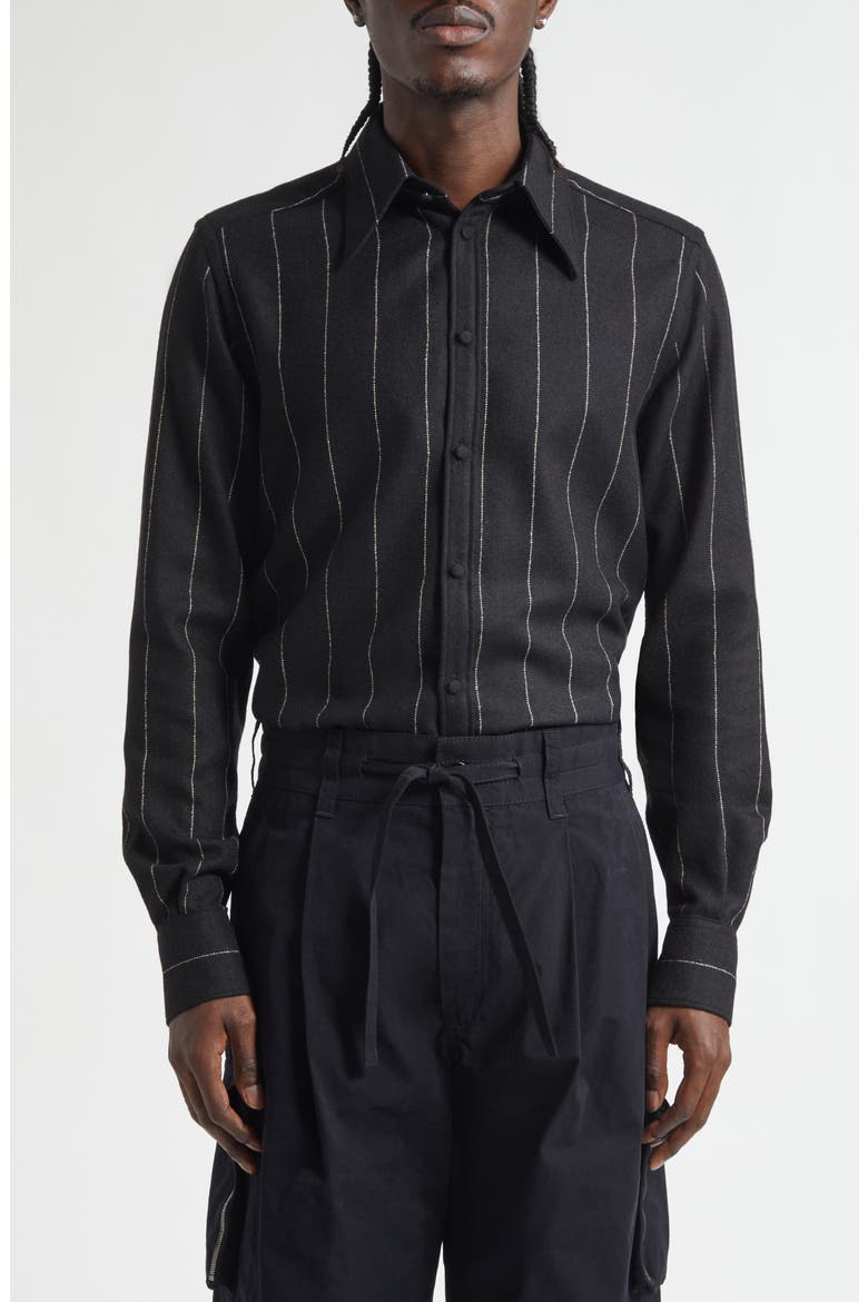 Gold Fit Pinstripe Flannel Shirt, Main, color, RIGATO