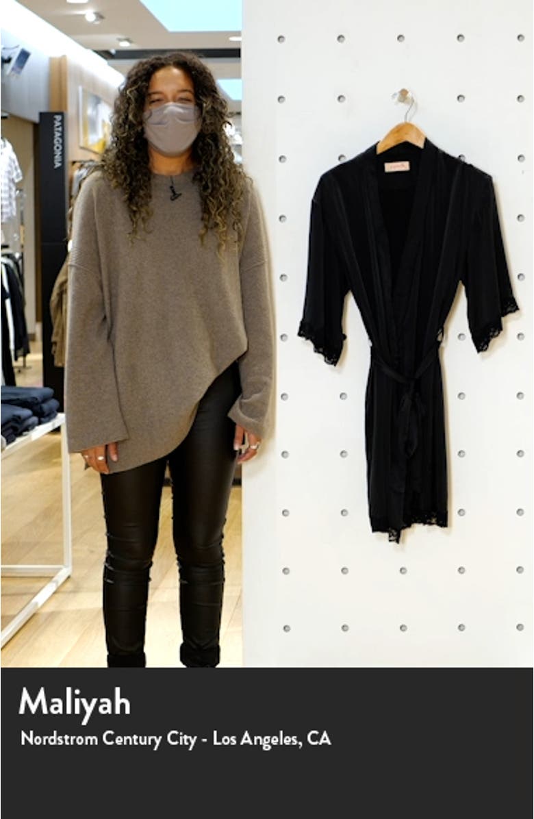 Lace Trim Silk Short Robe, sales video thumbnail